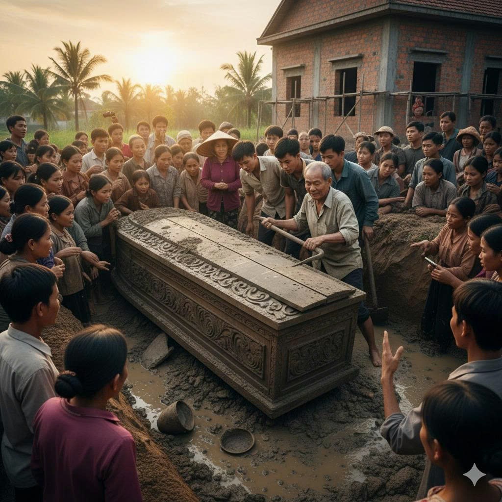 Vừa nhích nắp qu;;an t;;ài lên, một luồng khí lạnh phả ra, mùi ngai ngái, ẩm mốc trộn lẫn thứ gì đó tanh nhẹ