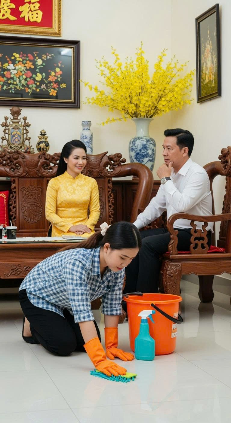 Biết cô gái chồng thuê về làm o:sin là nhân tình của anh ta, vợ vẫn vui vẻ như không mỗi ngày chỉ giao cho cô ta làm đúng 1 việc